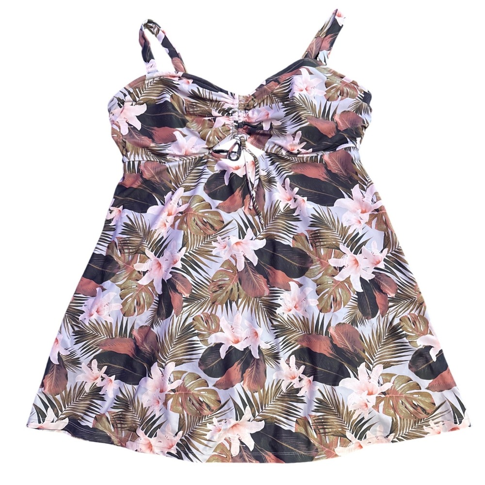 Old Navy Tropical Floral Underwire Swimdress One Piece Swimsuit Plus Size 2X